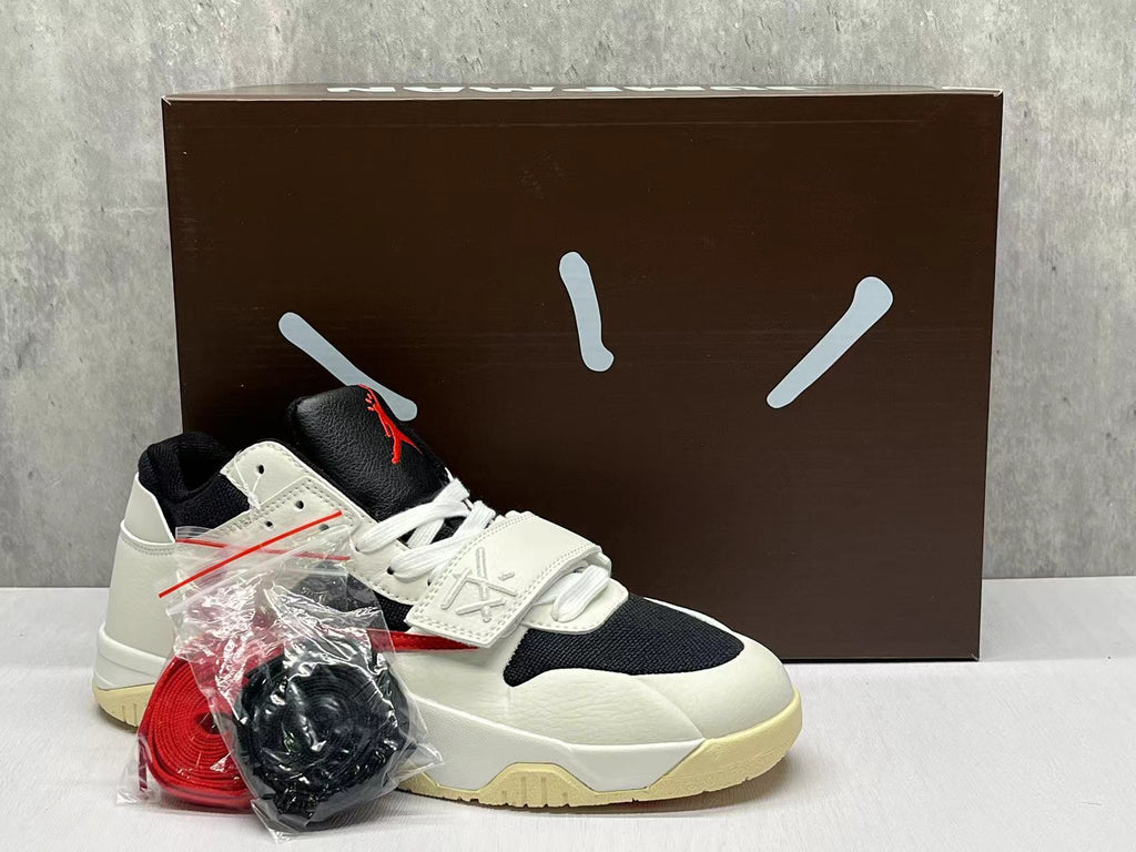 TS Reverse Swoosh Sneakers - Beige, Black & Red