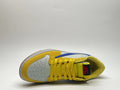 AJ1 White & Yellow Reverse Swoosh Sneakers