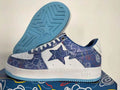 BAPE STA Low-Top Sneakers – Navy Graphic/White/Light Blue