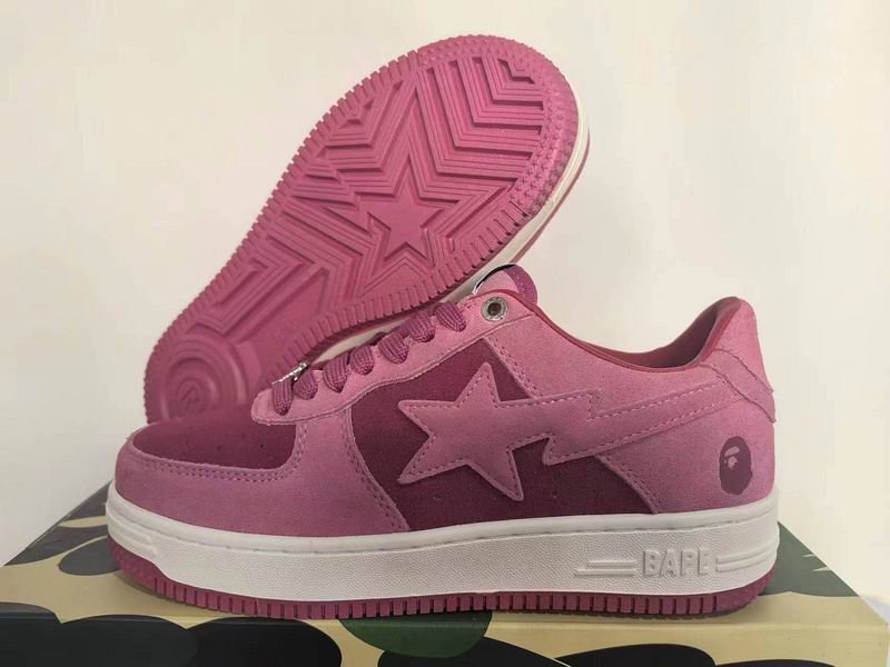 BAPE STA Pink & Burgundy Low-Top Sneakers